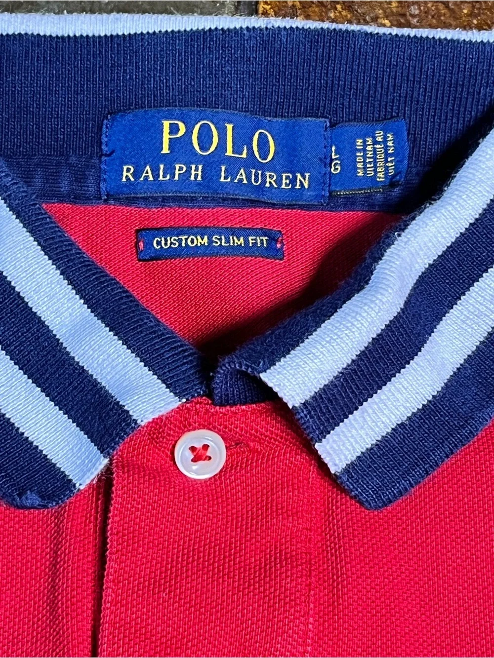 Polo by Ralph Lauren Red Big Crest Polo Slim Fit Shirt-Size Large